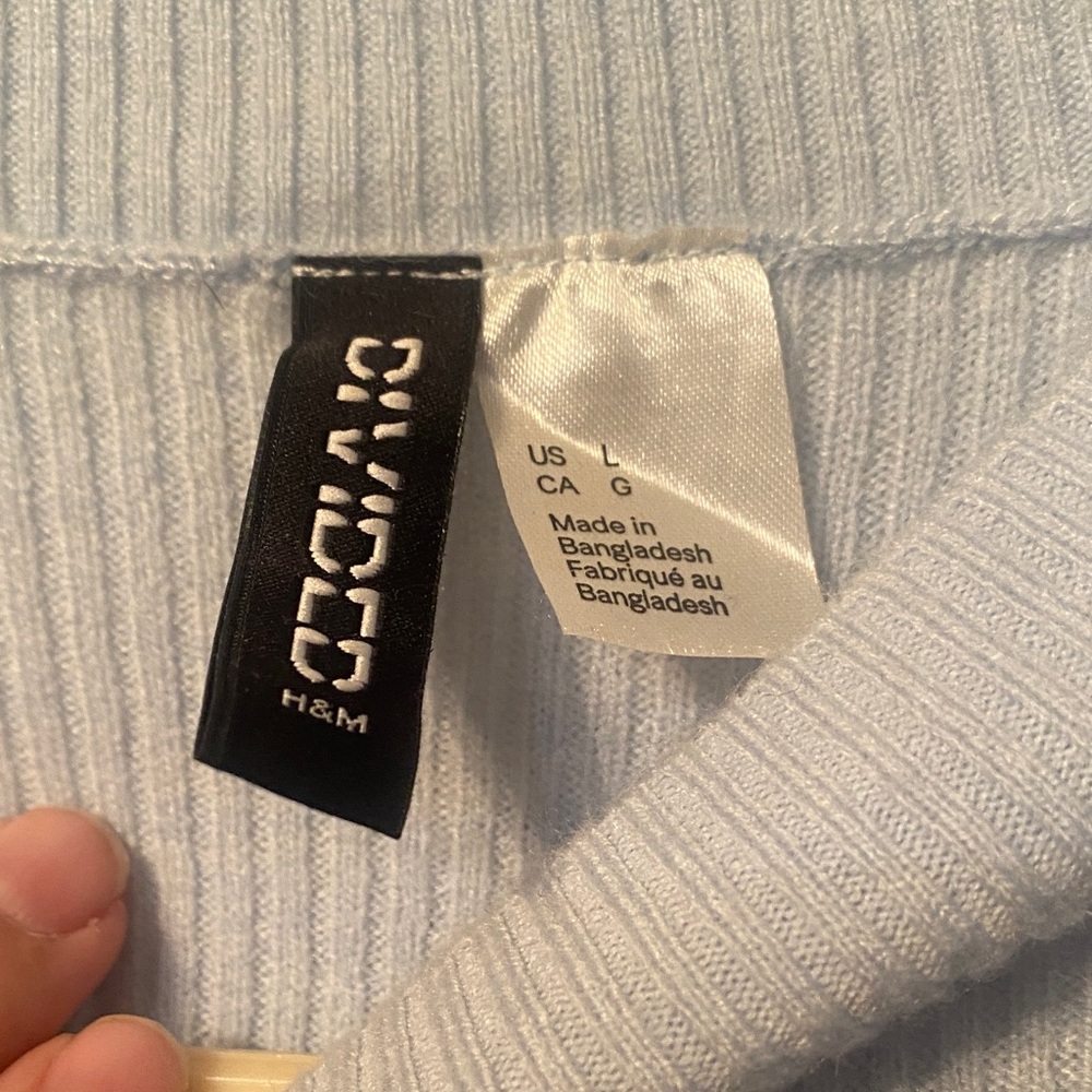 H&M Light Blue Ribbed Knit Dress - Picture 3 of 4